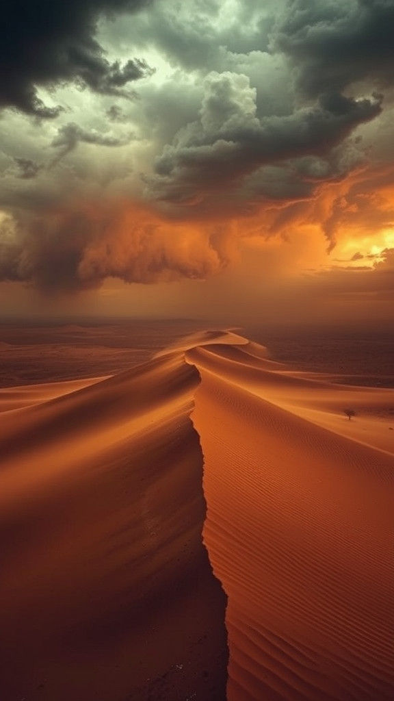Namibian Desert Sandstorm in Surrealist Style