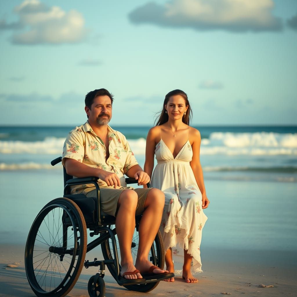 Mauritius Beach Scene in Wes Anderson Style