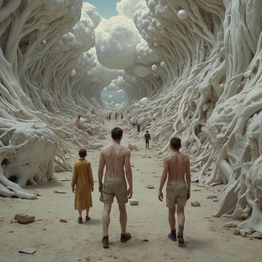 Miniature Figures in Gigantic Surreal World