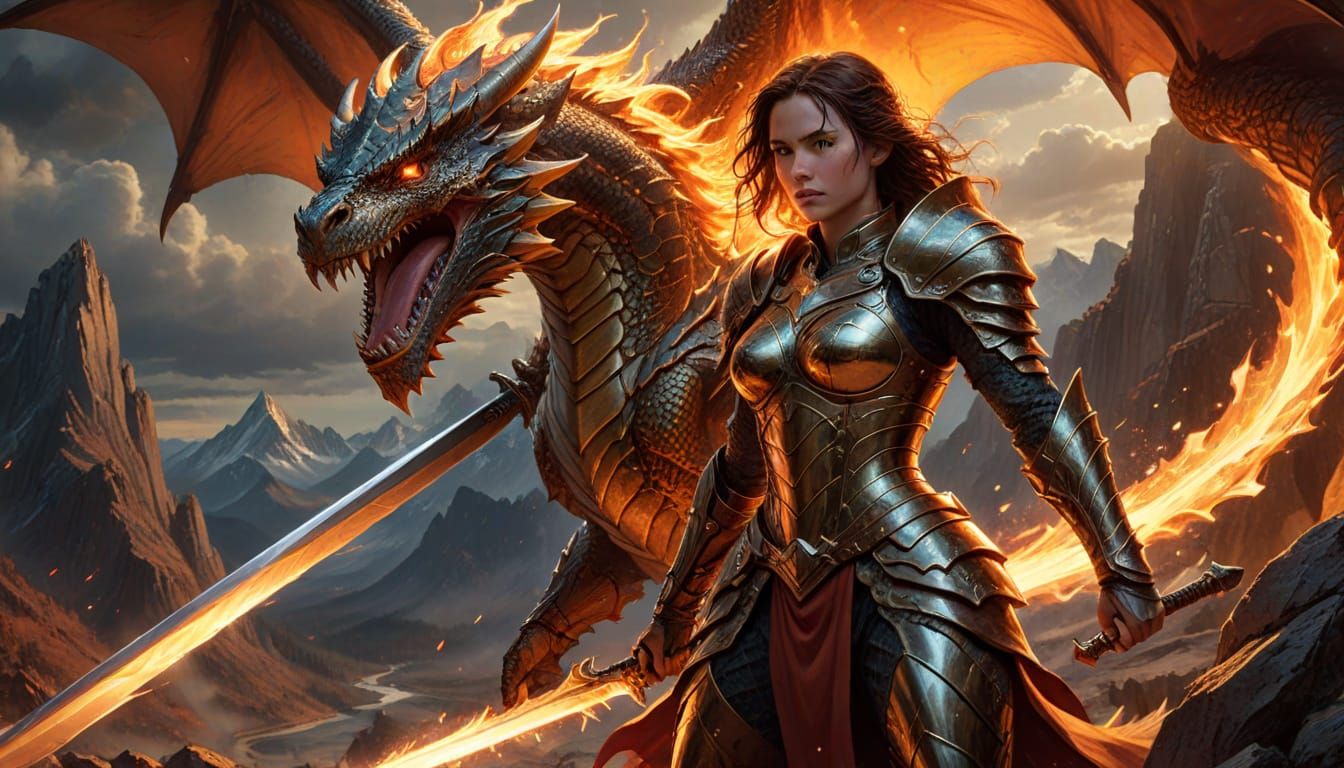 Epic Battle Goddess in Golden Armor Triumphs Over Vanquished...