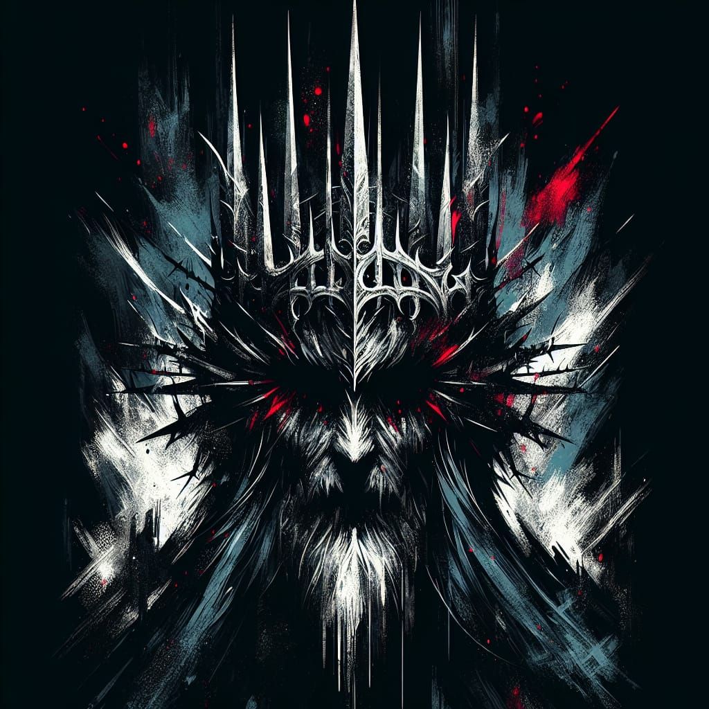 Haunting Portrait of a Witch King in Abstract Style