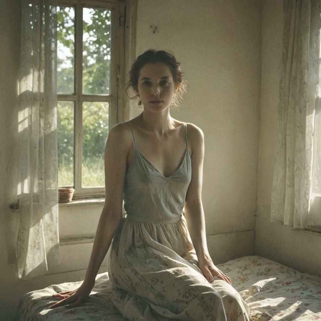 Vibrant Morning Sunlight in Naive Art Style