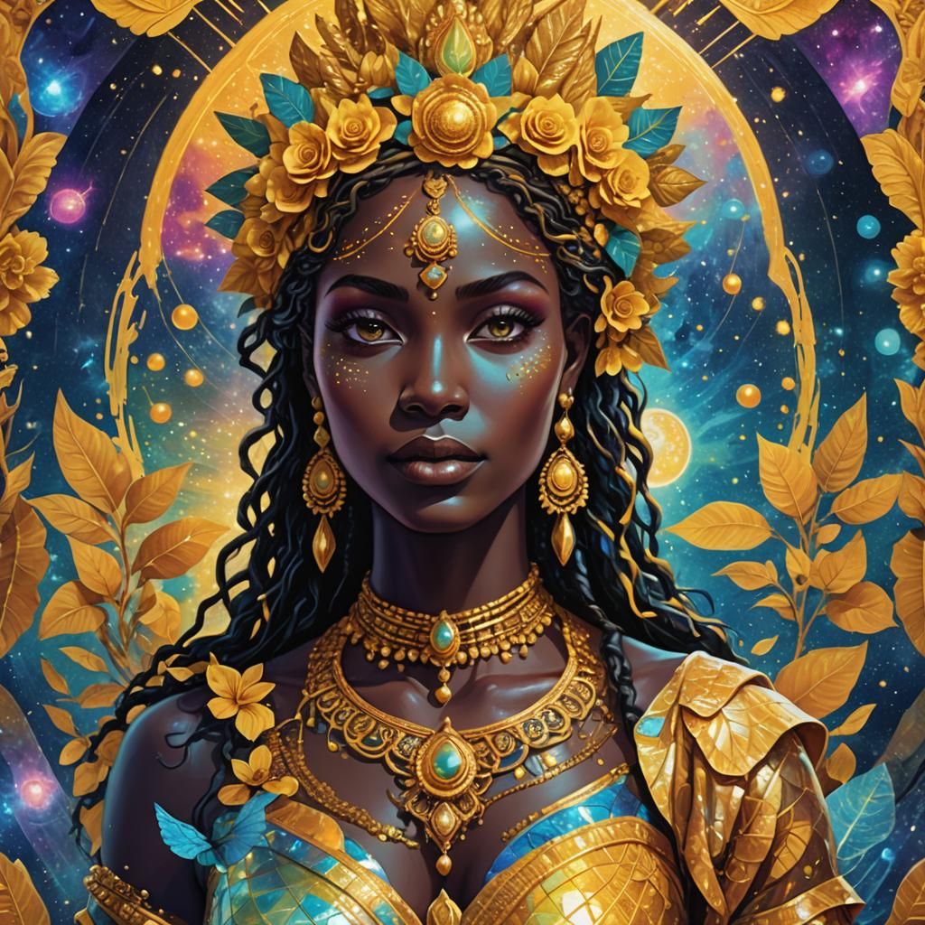 Oshun: Yoruba Goddess in Holographic Astral Art