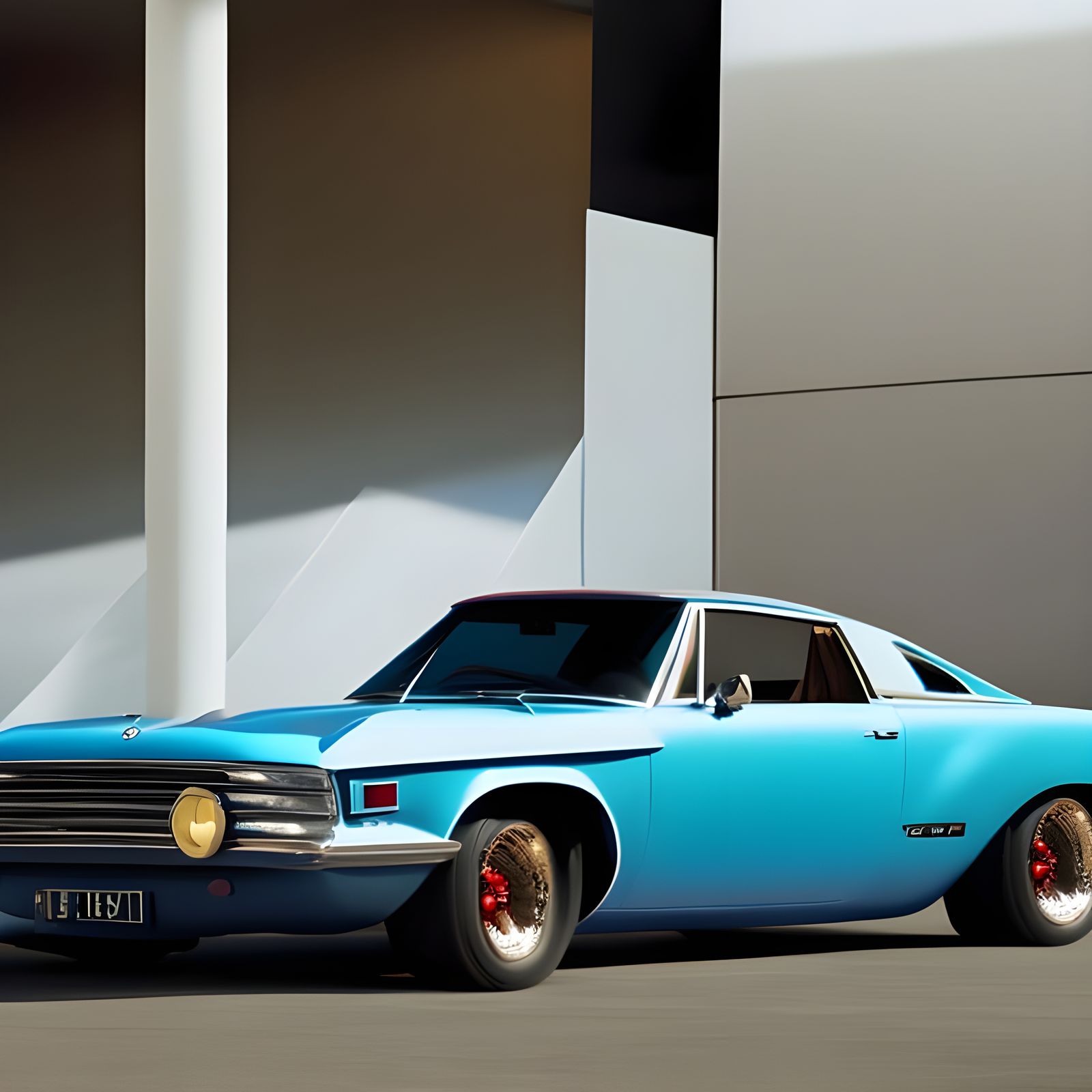 Hyperrealistic Modern Car with Wild Paint Job