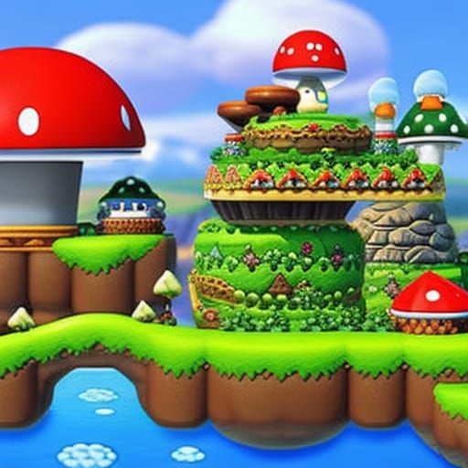 Mushroom Kingdom Inspired Fantasy Landscape