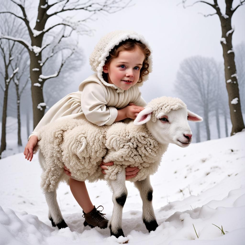 AI Lamb with Fleece White as Snow