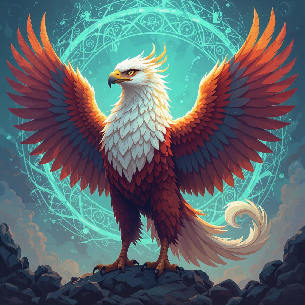 Majestic Griffin with Mystical Aura in Digital Art