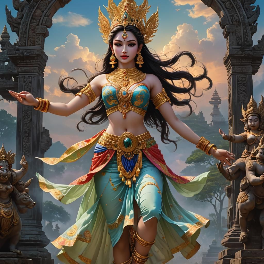 Ethereal Elegance: The Dancing Apsara