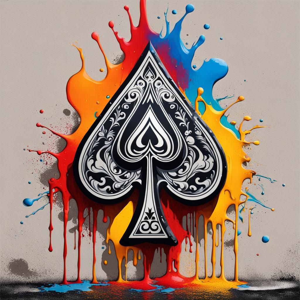 Ace of Spades in Graffiti Street Art Style