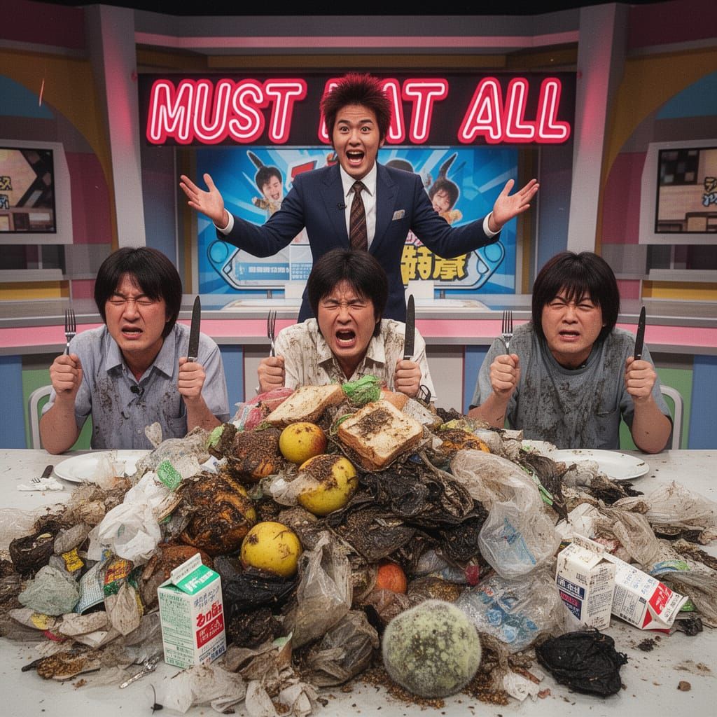 "MUST EAT ALL!!" Cripes, this is the 30th season of this show???  Hey Japanese Television executives: ENOUGH!