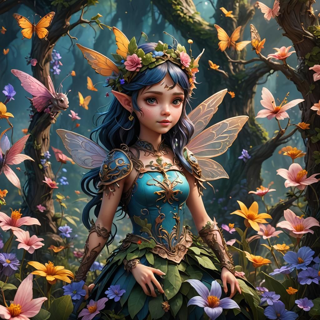 Fantastical Fairy in Detailed Matte Painting