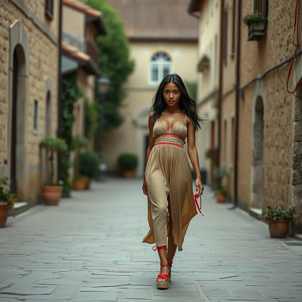 Romantic Provençal Village Scene in Dreamy, Ethereal Style