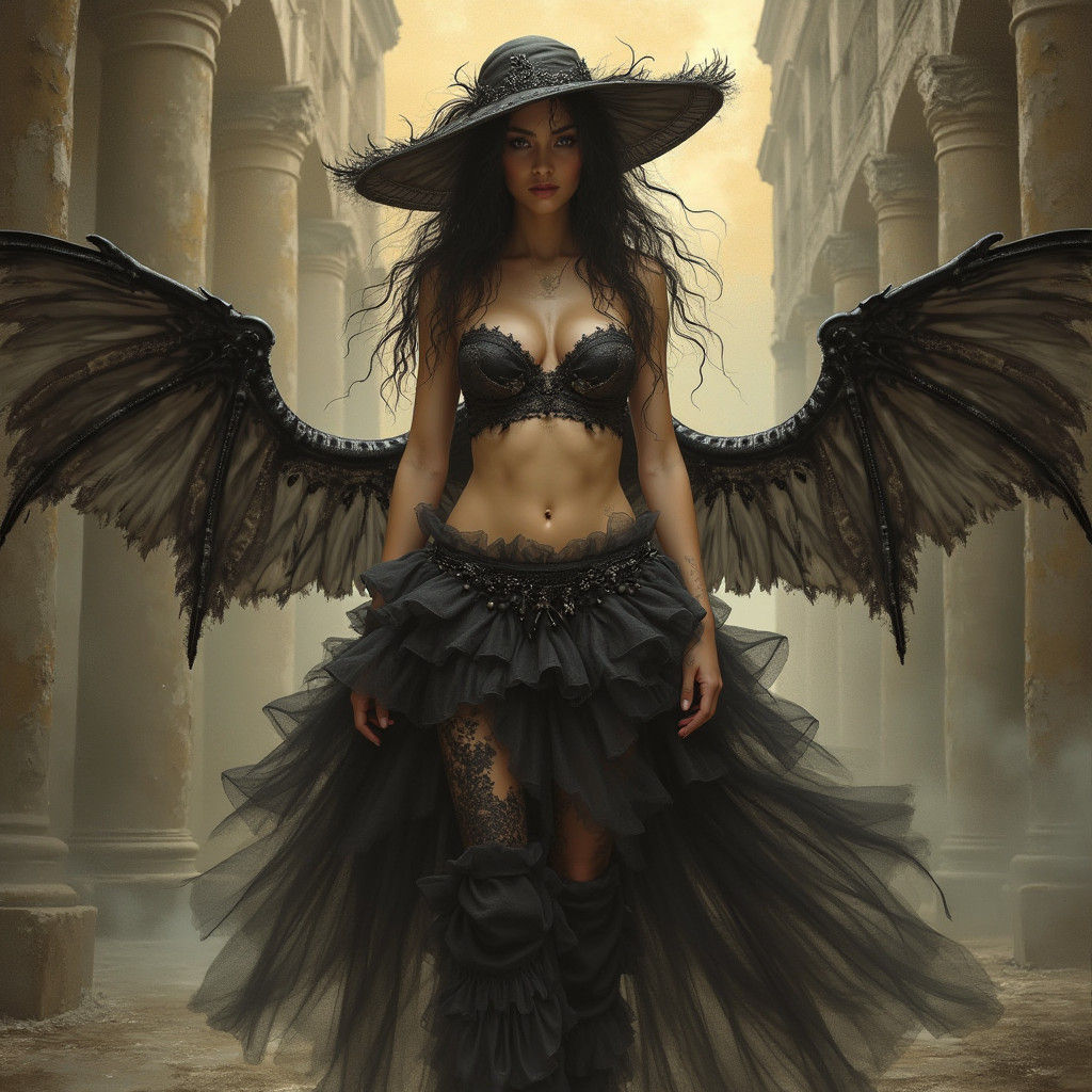 Captivating Woman in Petticoat, Comic Book Art