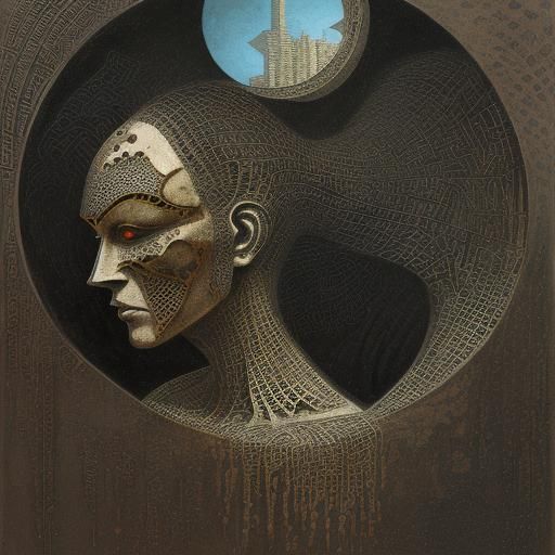 Surreal Peeping Tom in Abstract Style