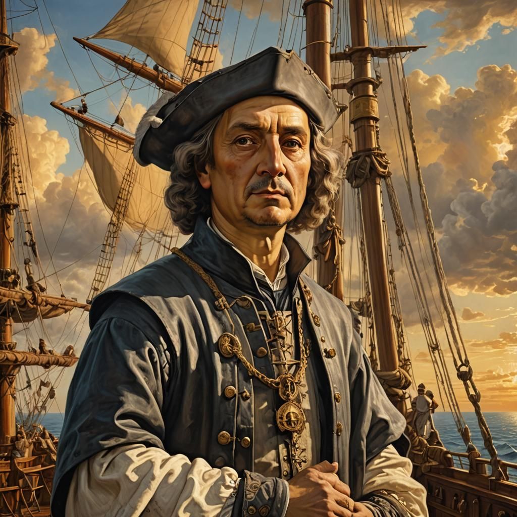 Columbus Portrait in Renaissance Style