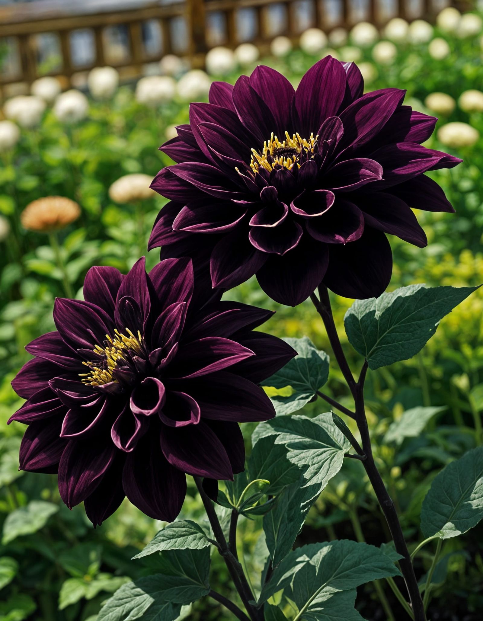 Velvety Black Dahlias in Pyrenees Garden
