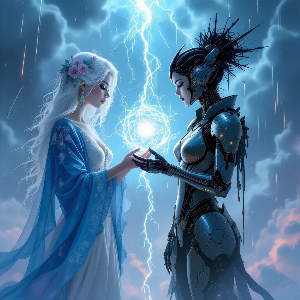 Cosmic Storm: Women of Past and Future in Watercolor