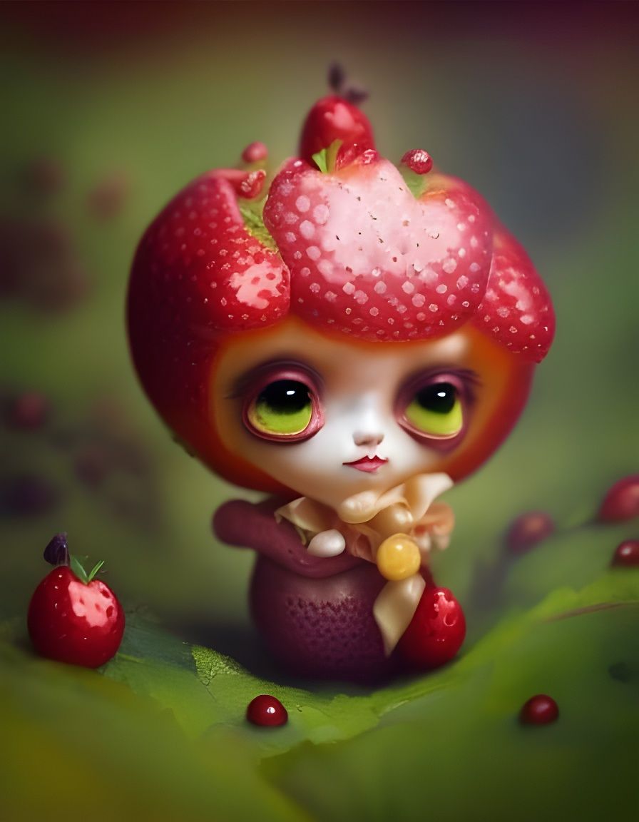 Strawberry People in Fantasy Farm Village