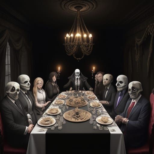 Death Symbols Dinner in Dystopian White House