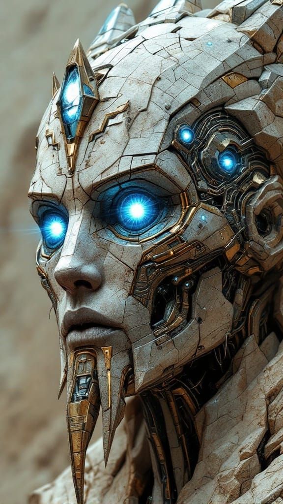 Colossal, Biomechanical Entity in a Futuristic Landscape