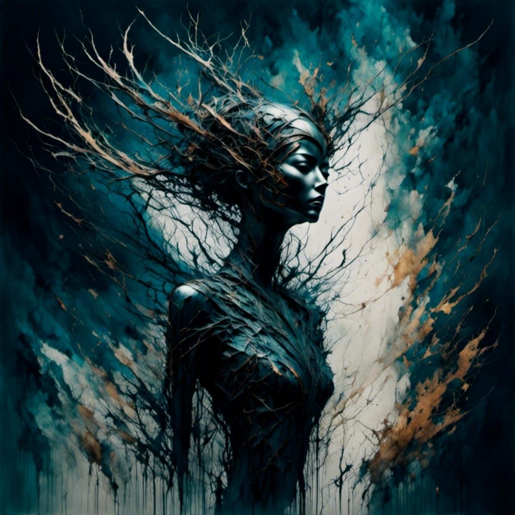 Fireflies Dance in Misty Forest: Digital Illustration