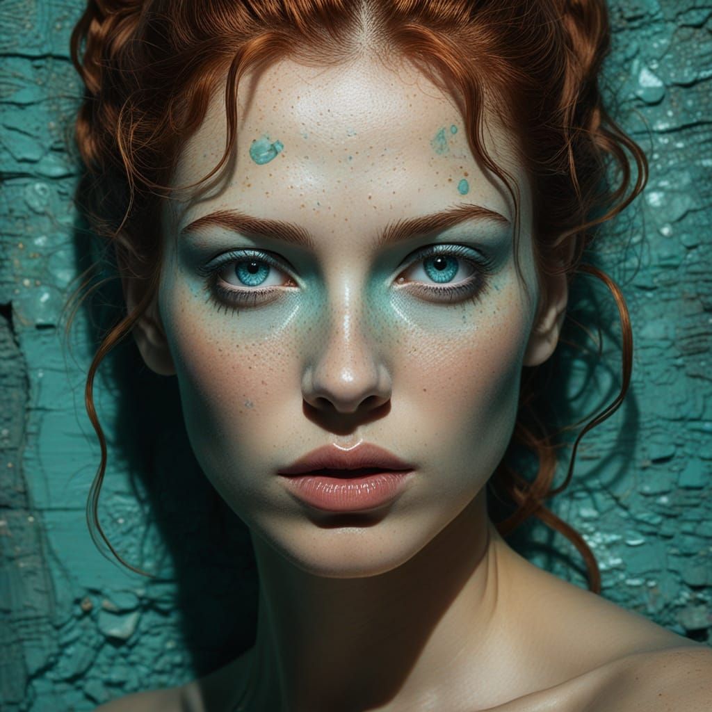 Turquoise Cavern Portrait: Fortune Teller in Fantasy Cave