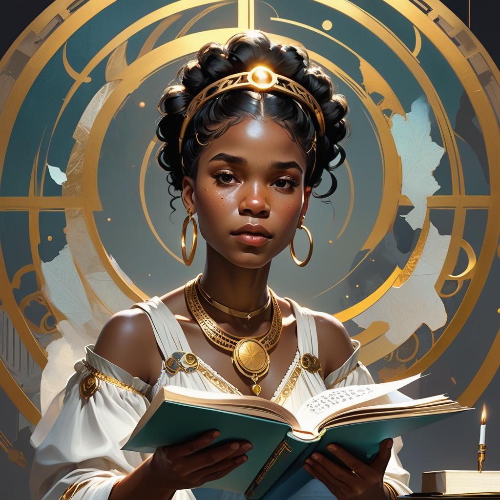 Haloed Poet Portrait in Hyperdetailed Digital Art