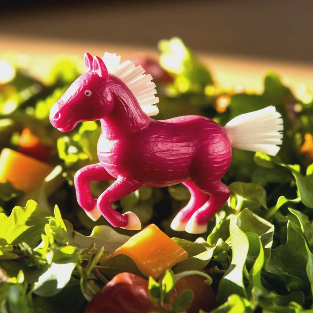 Vibrant Miniature Horse Radish in a Colorful Salad