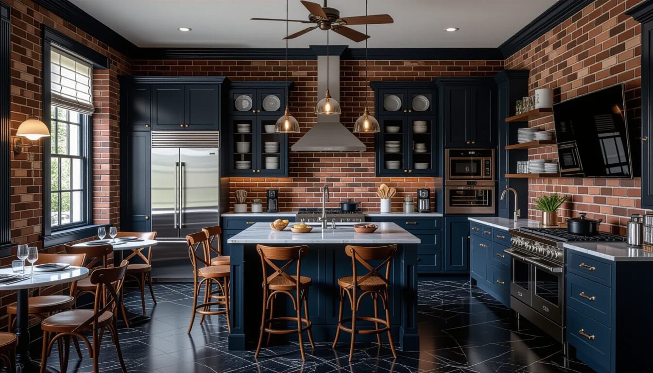 Vibrant Victorian Kitchen with Modern Appliances
