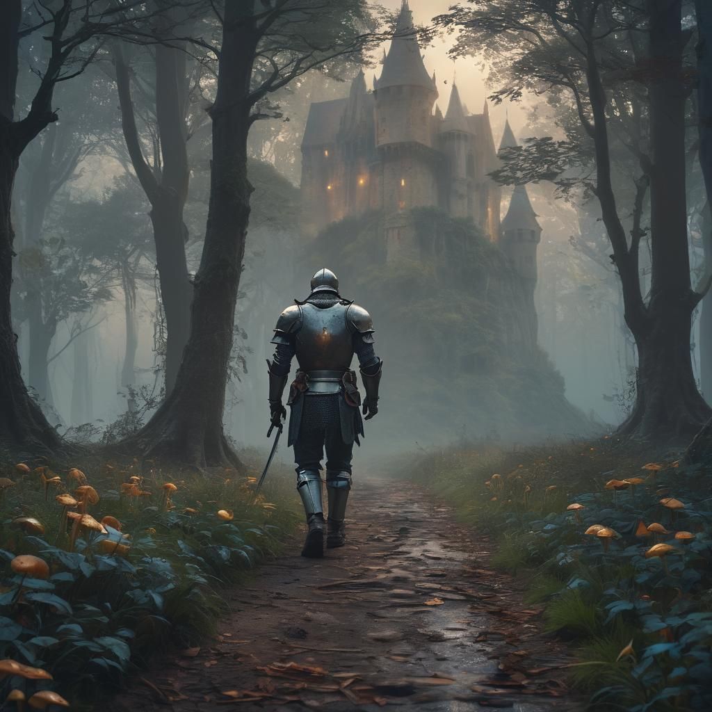 Knight on Misty Path to Distant Castle