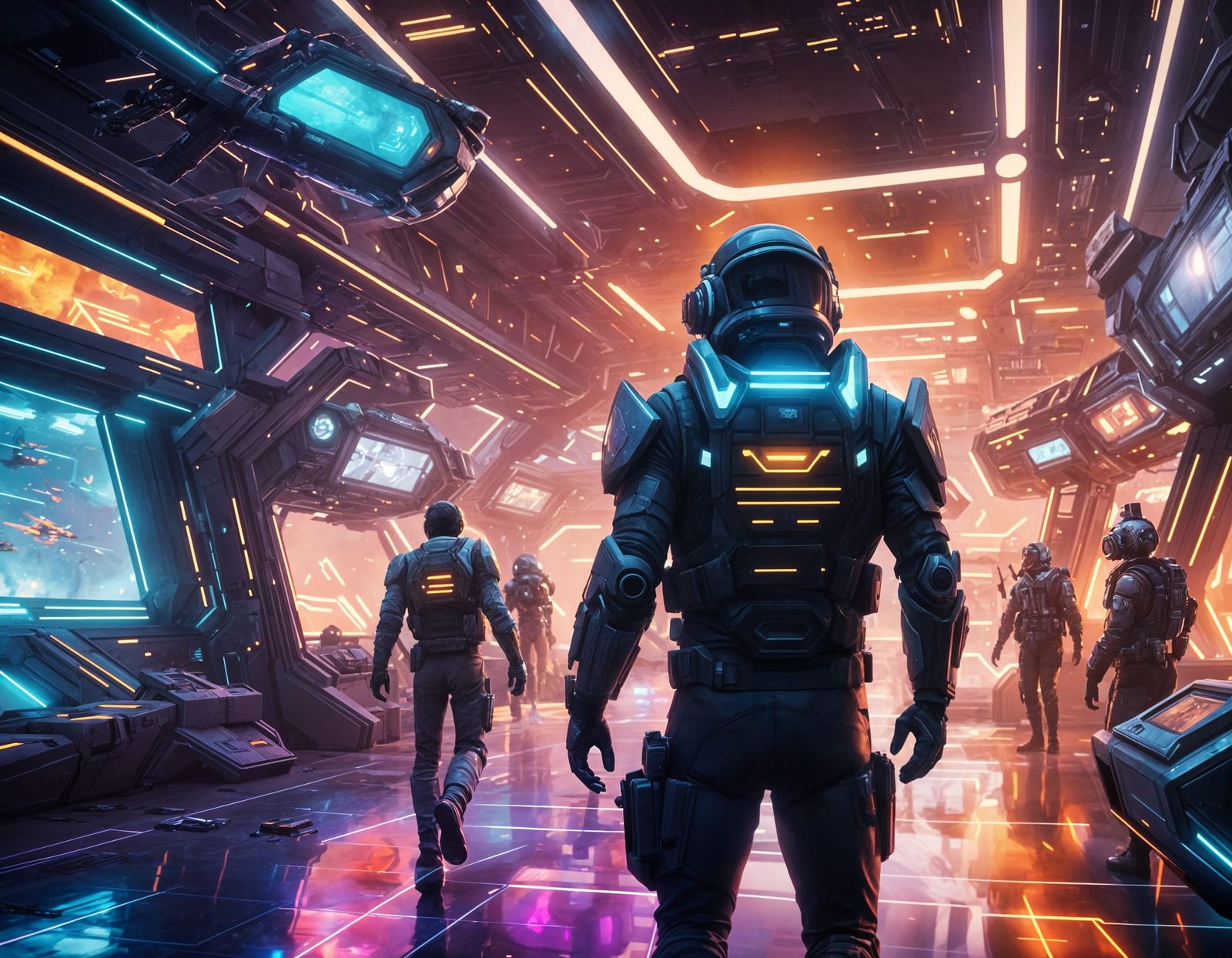 Hi-Tech Wanted Posters in a Futuristic Spaceport