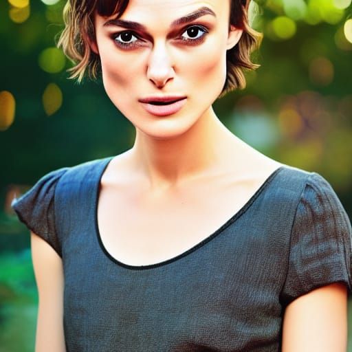 Keira Knightley Portrait with Pixie Cut