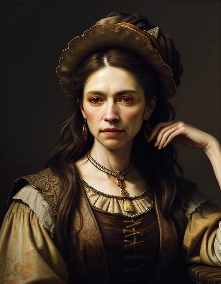 Unflinching Portrait of an Unattractive Woman in Oil Paint S...
