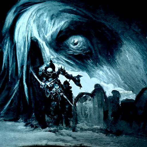 Death Knight in Dark Gothic Horror Style