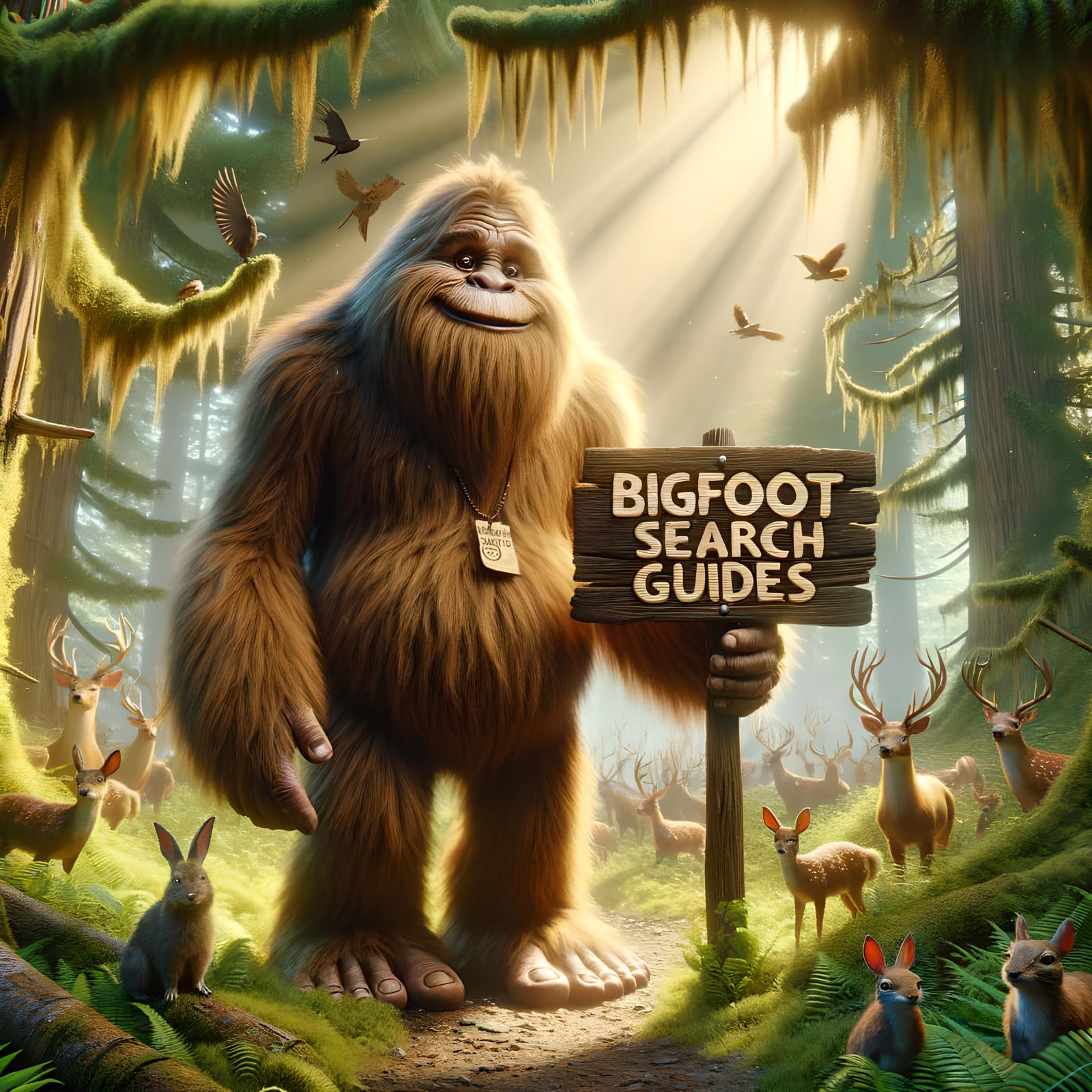 Friendly Bigfoot Search Guide in Enchanted Forest