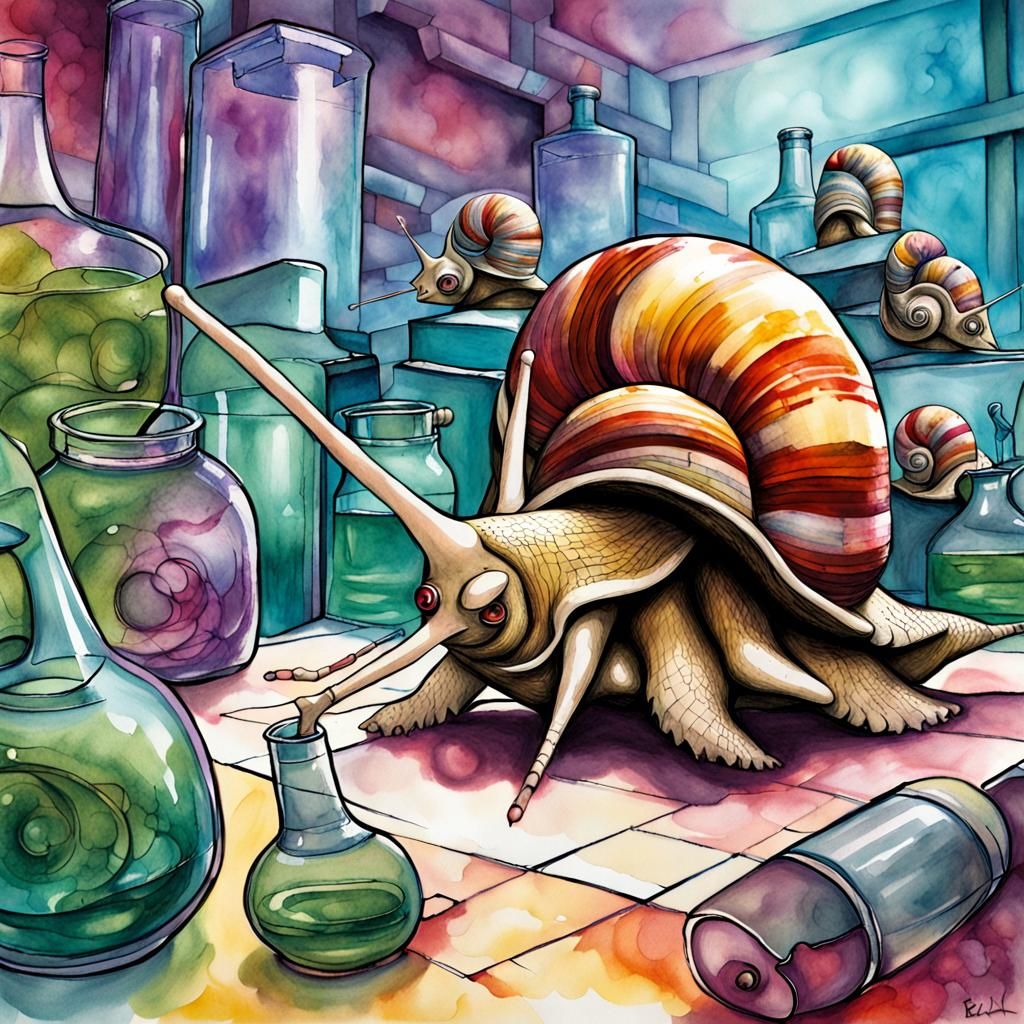 Alcohol Ink Biolab: Hyper-sonic Snails Chase Soldiers