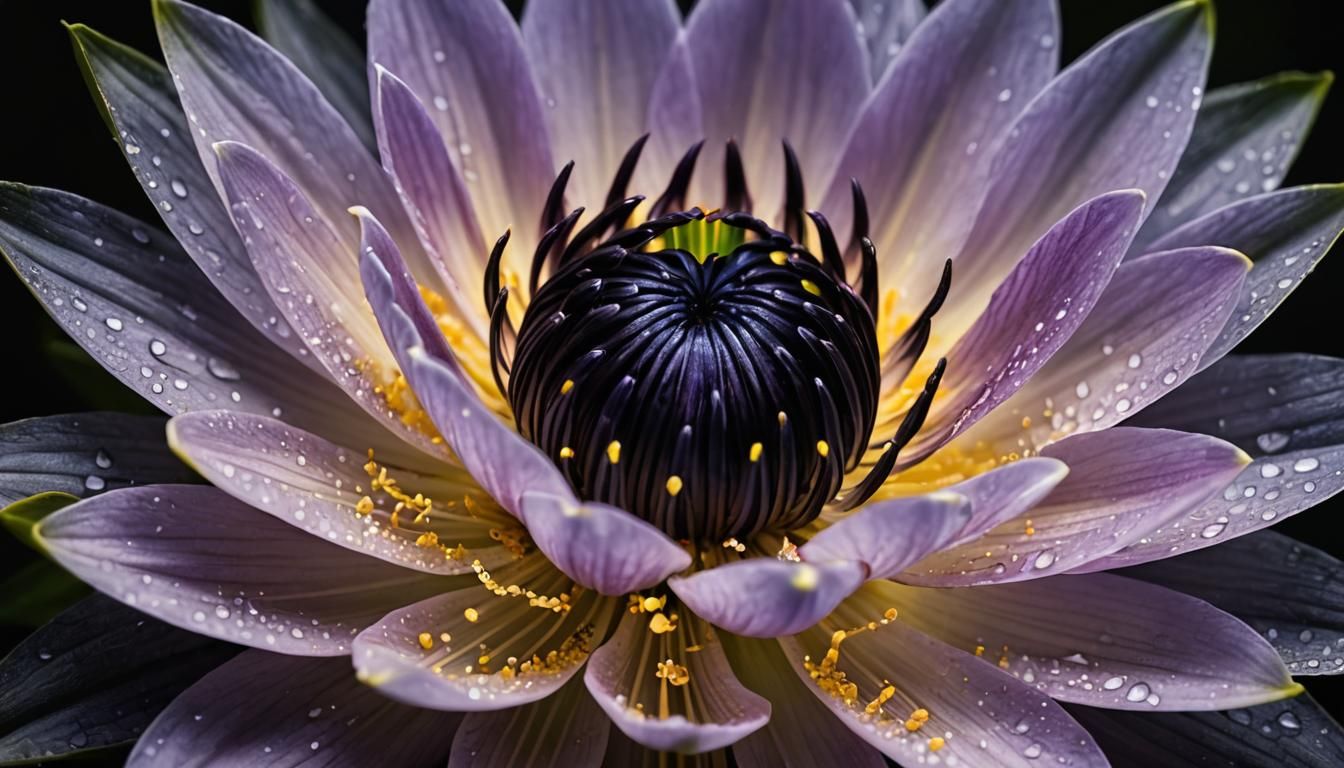 Queen of Night Flower in Full Bloom: Hyperrealistic Close-Up