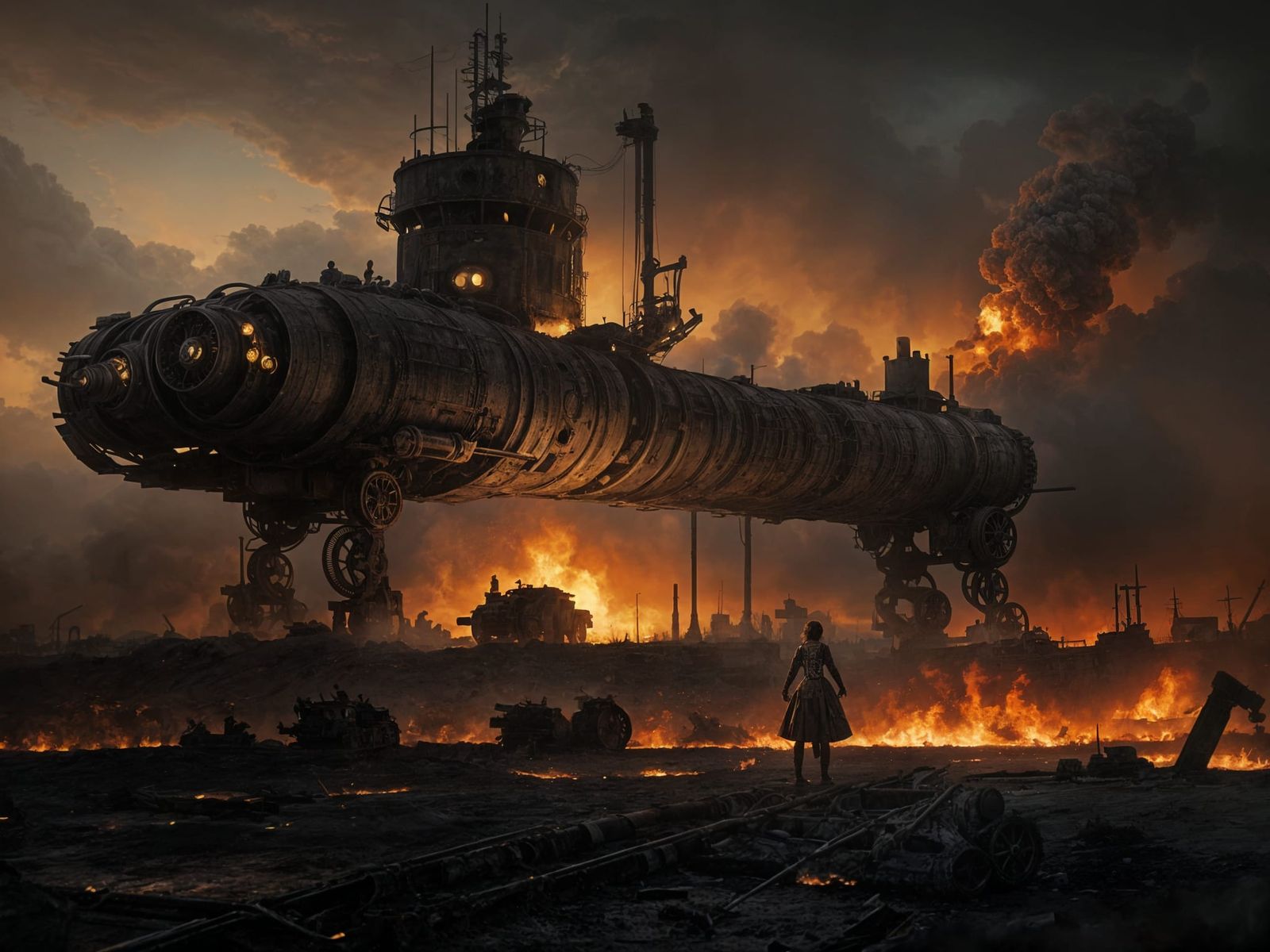 Steampunk Tank and Flower: Innocence in Wartime