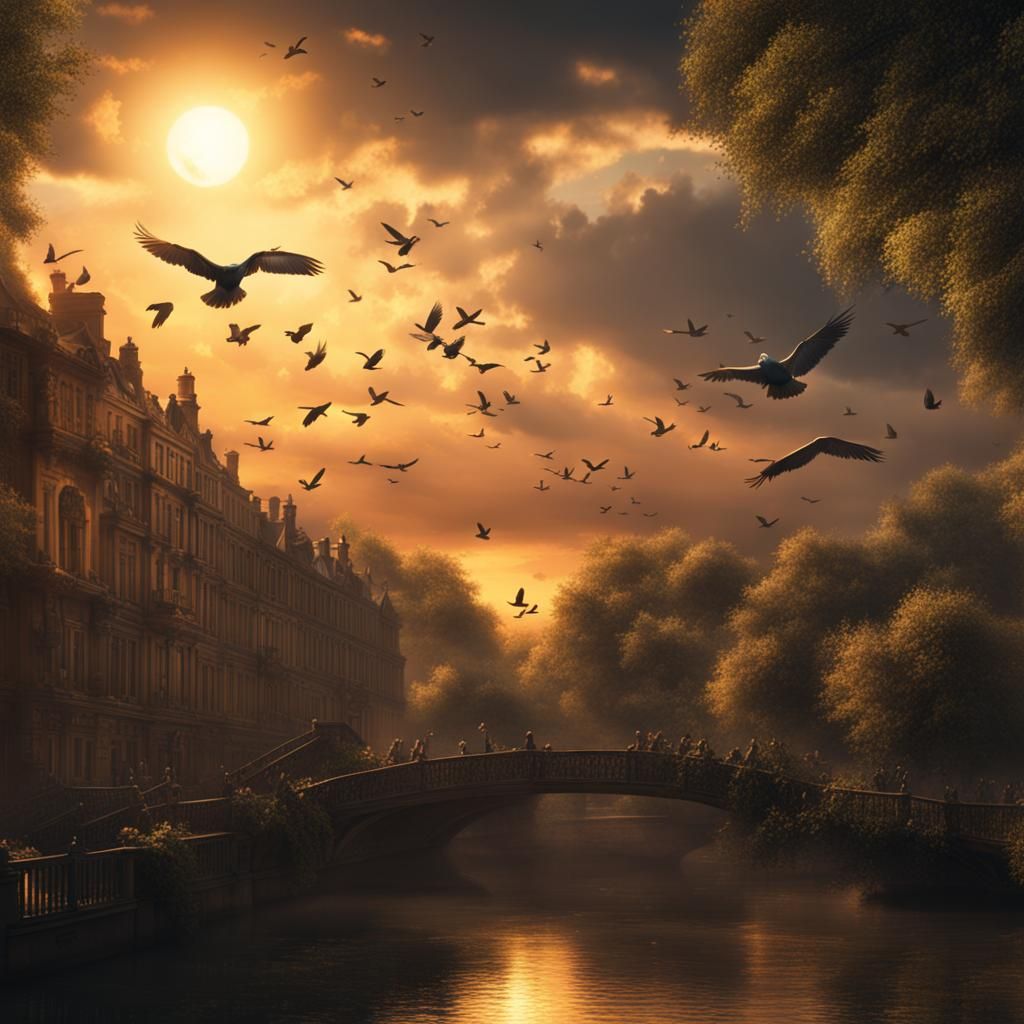 « When the fat old sun in the sky is falling, Summer evening...