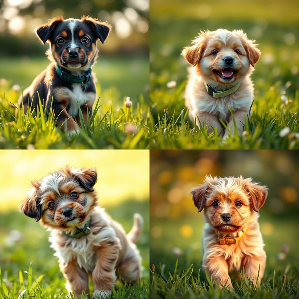Adorable Puppy in Vibrant Bokeh Lighting