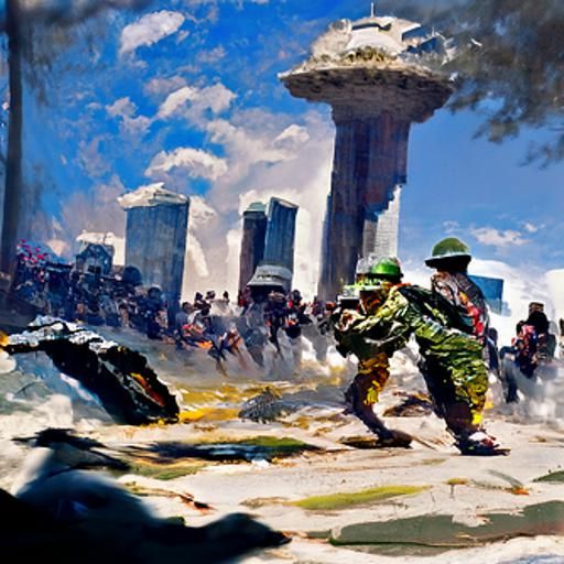 World War 3: Oil Painting Inspired by Gurney