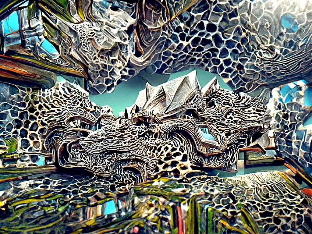 Holographic Dragon in Futuristic Photorealistic Style