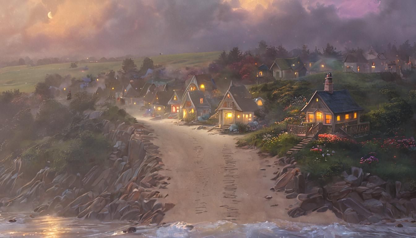 Magical Fairy Beach Houses in Dreamy Landscape