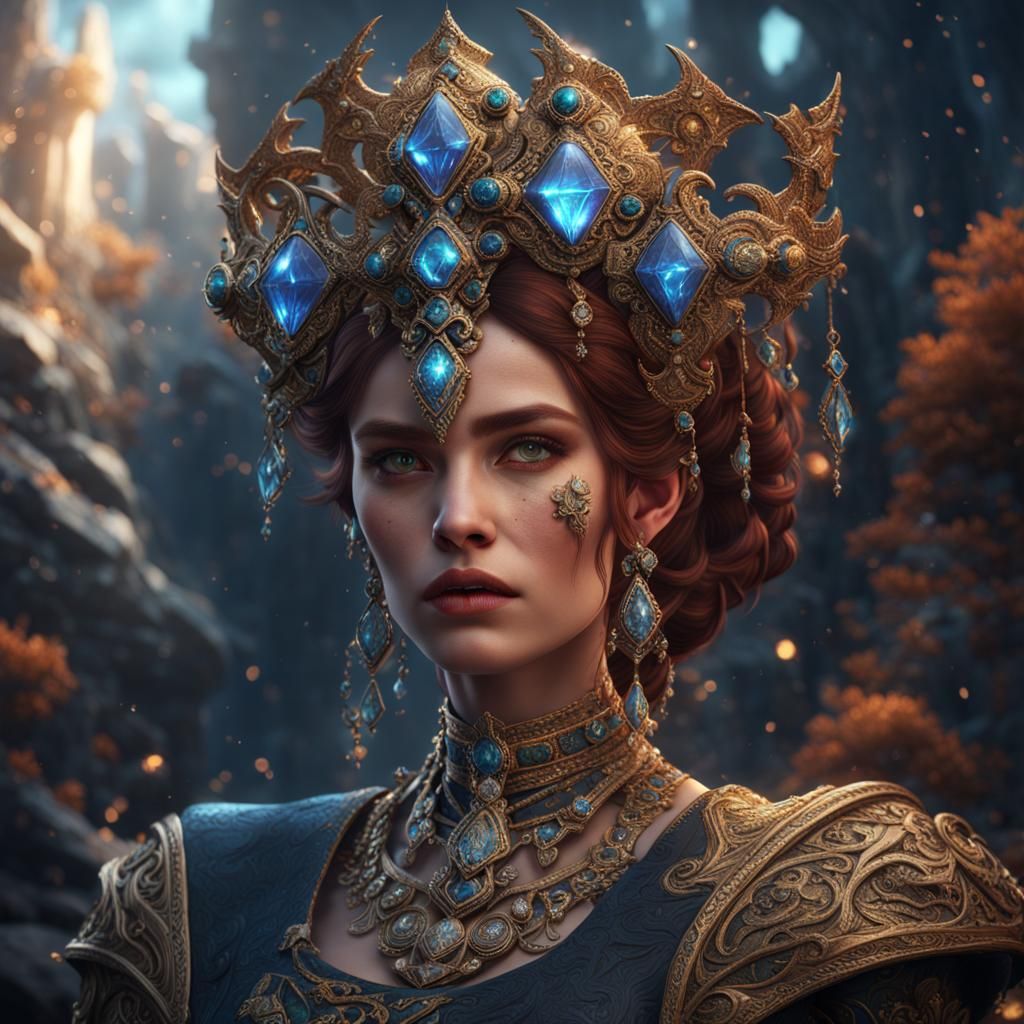 Diamond Enchantress: Detailed Matte Painting in 8k