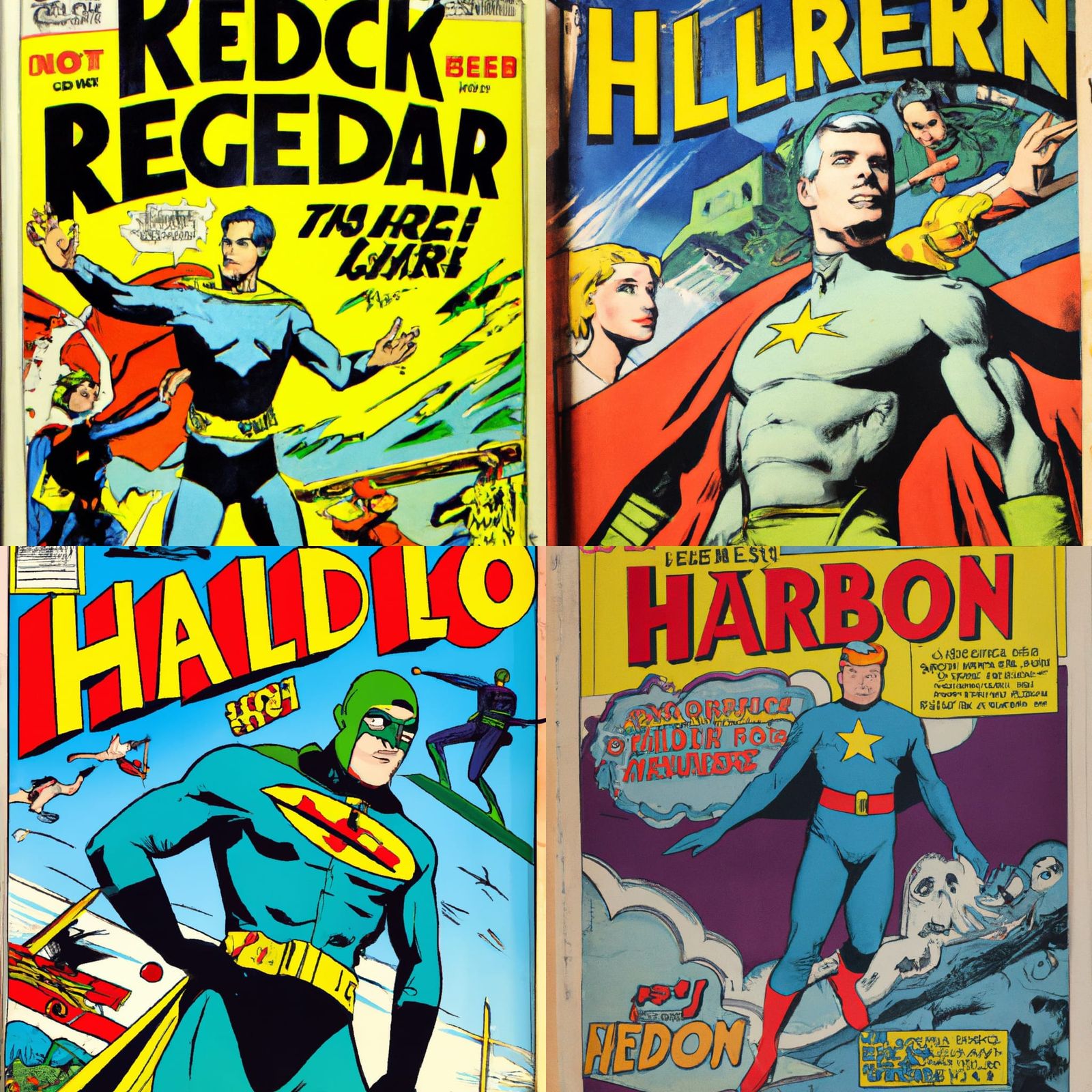 1940s Superhero Comic Book Cover