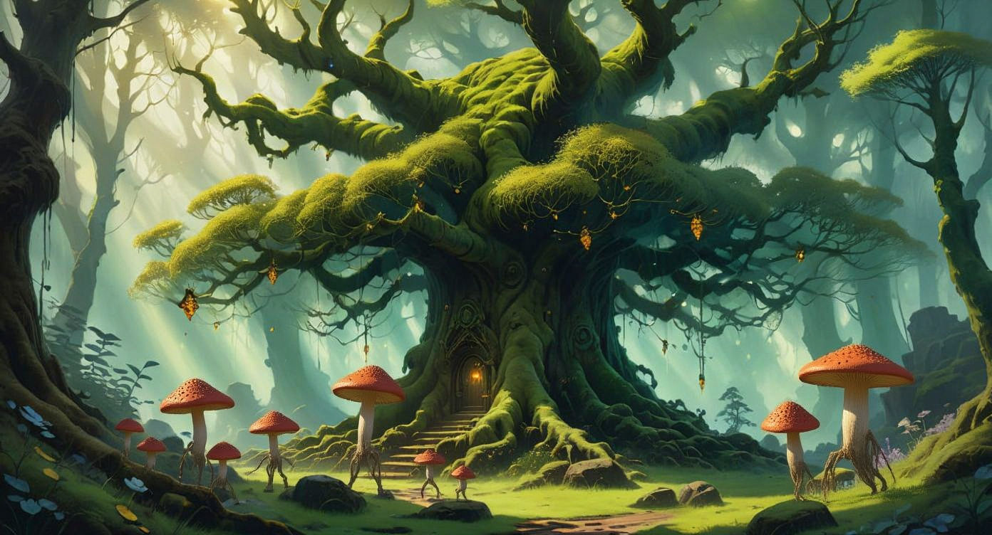 Enchanted Forest Spirit in Golden Sunlight