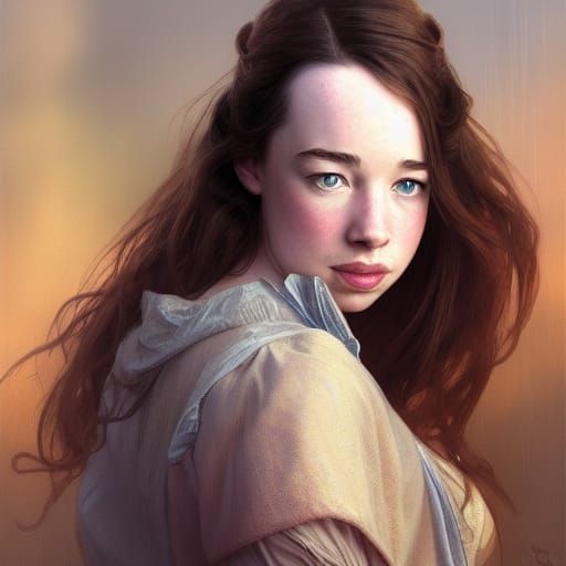 Susan Pevensie Portrait in Digital Art Style