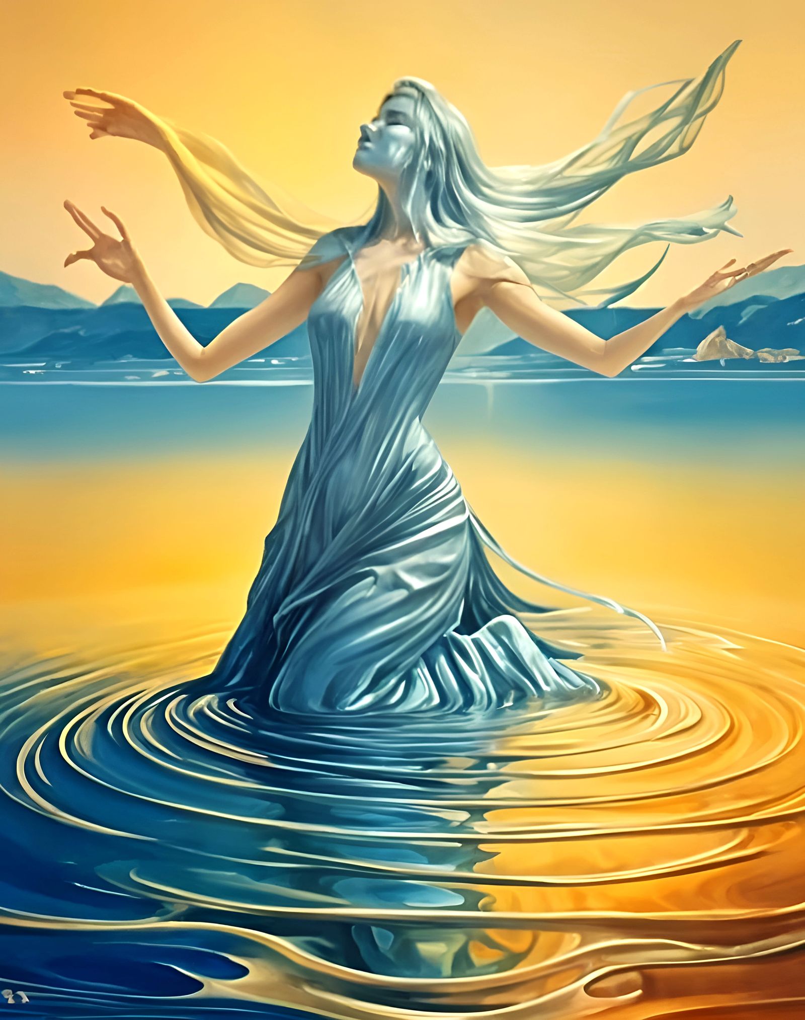 Serene Water Nymph Embodies Inner Peace