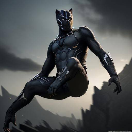 Hyperrealistic Black Panther Mid-Flip in High Definition