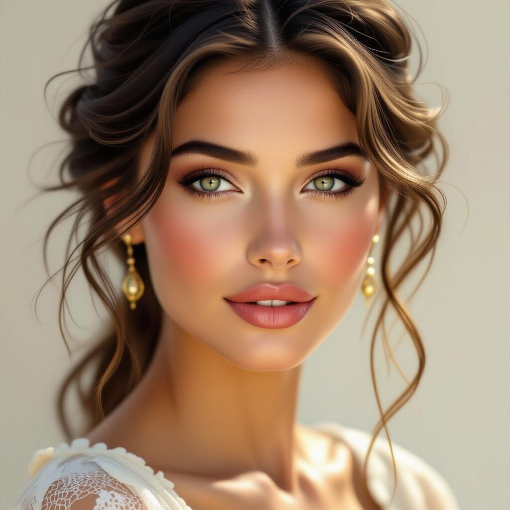 Ethereal Portrait of a Beautiful Woman in Bohemian Style
